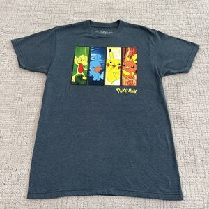 Pokemon Graphic Short Sleeve T-Shirt Men’s Med 2017 Gray Pikachu Mudkip Treeko